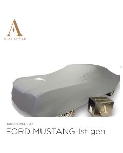 Ford Mustang I 1964-1967 Indoor Cover - Silvergrey with Pony emblem