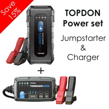 TOPDON Jump Start + Battery Charger Set